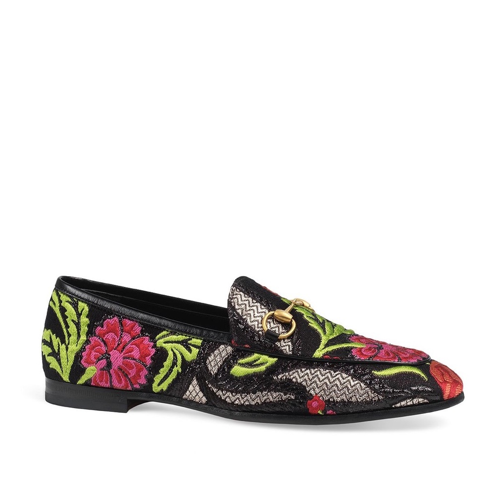 Gucci Jordaan Floral Brocade Jacquard Loafers